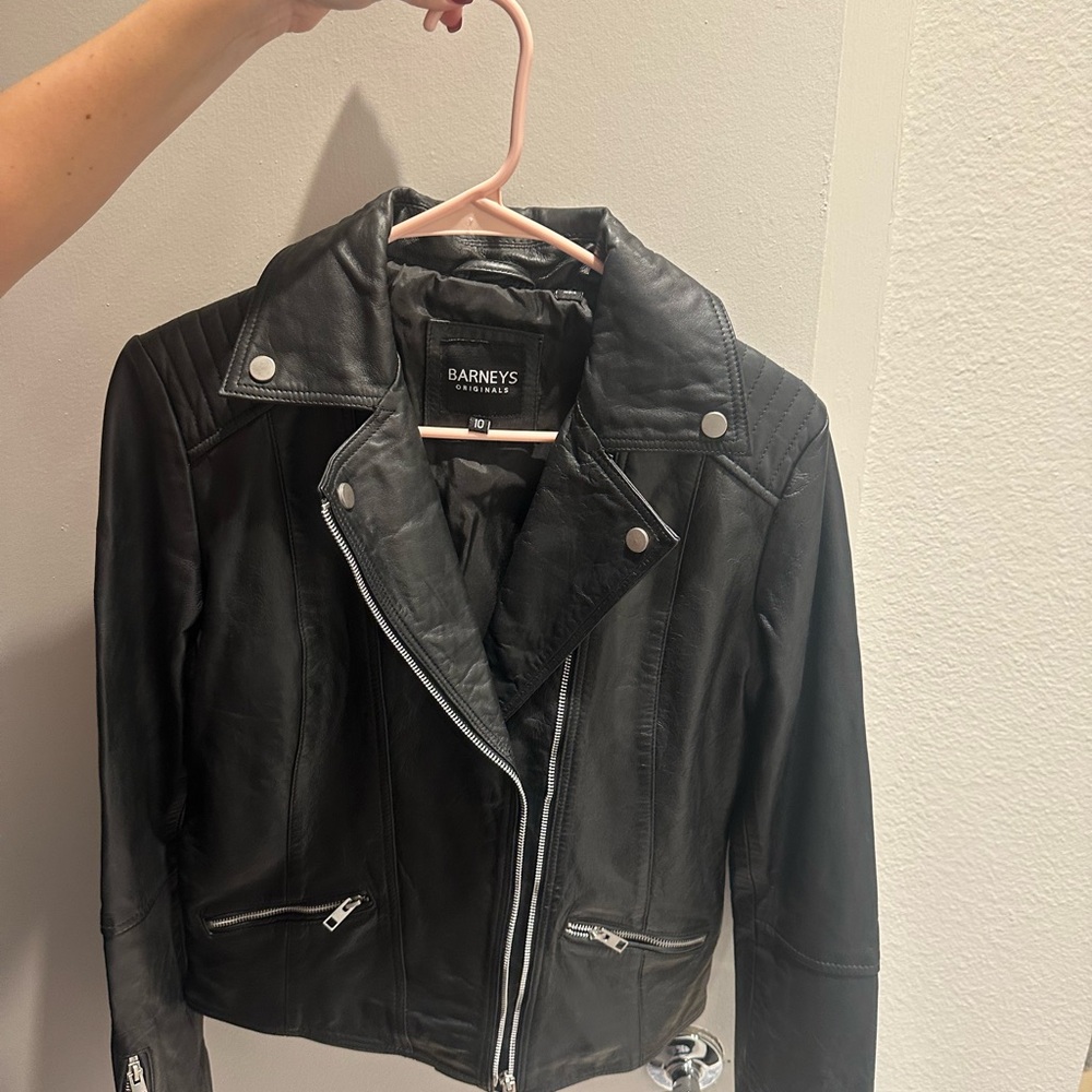 Barney’s Sheep Leather Jacket Women's Size 10 NWT